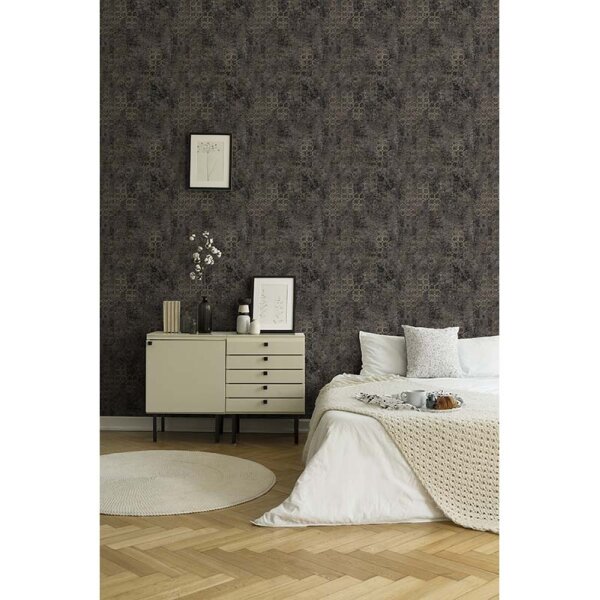 Tapete Grau, Silber, Schwarz, Anthrazit livingwalls Vliestapete (374246)