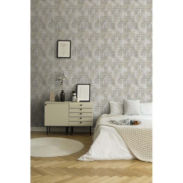 Tapete Grau, Silber livingwalls Vliestapete (374244)