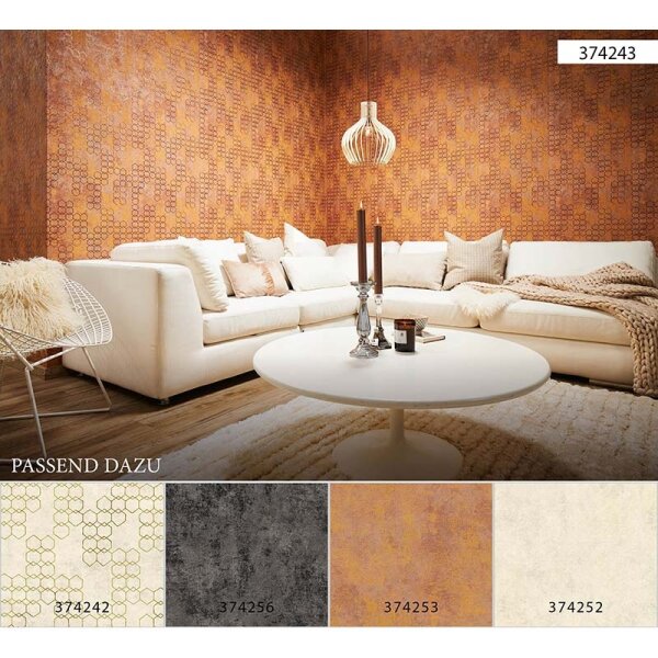 Tapete Gold, Kupfer, Orange, Terrakotta livingwalls Vliestapete (374243)