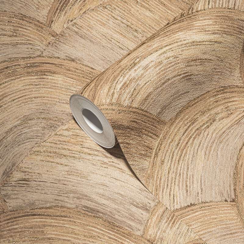 Tapete Braun, Gold livingwalls Vliestapete (391054)