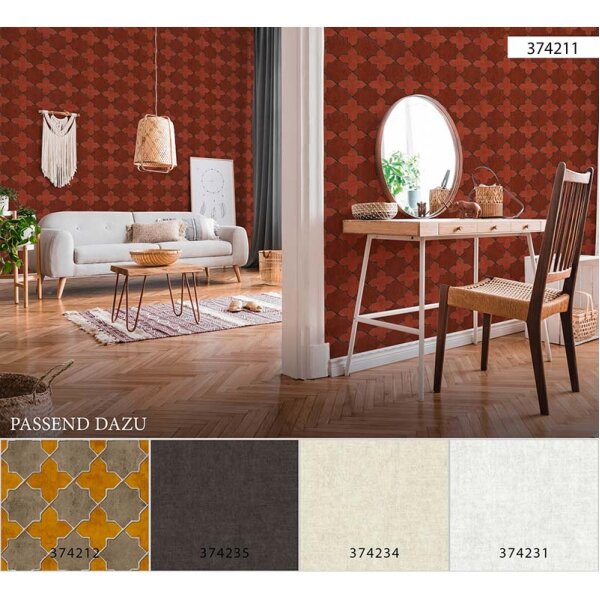 Tapete Orange, Terrakotta, Rot livingwalls Vliestapete (374211)