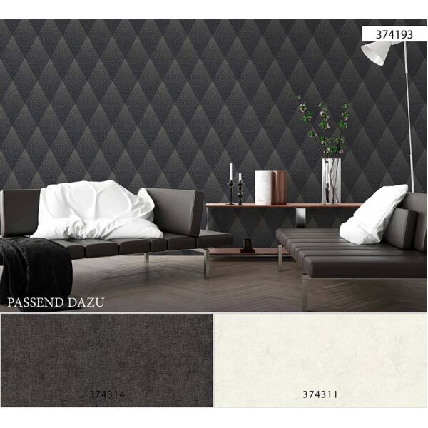 Tapete Schwarz, Anthrazit livingwalls Vliestapete (374193)