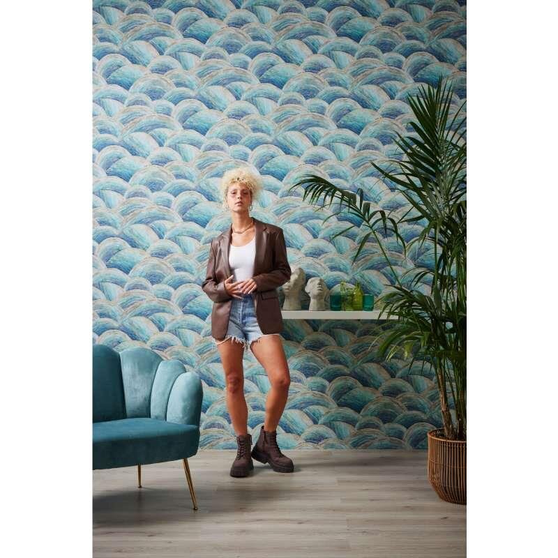 Tapete Blau, Türkis livingwalls Vliestapete (391051)