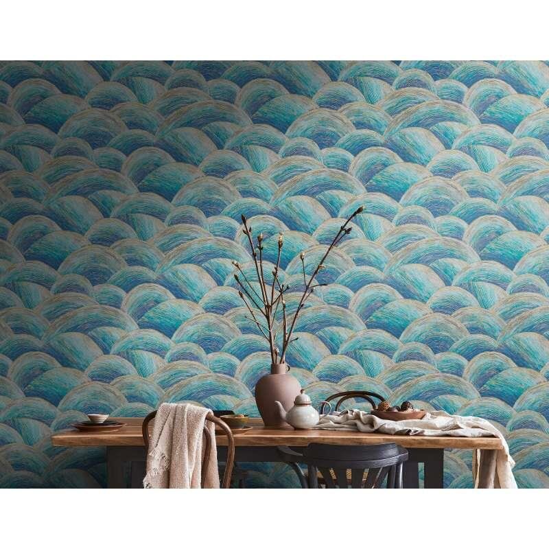 Tapete Blau, Türkis livingwalls Vliestapete (391051)