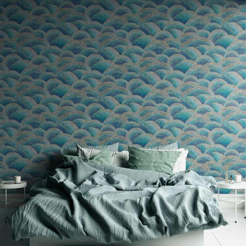 Tapete Blau, Türkis livingwalls Vliestapete (391051)