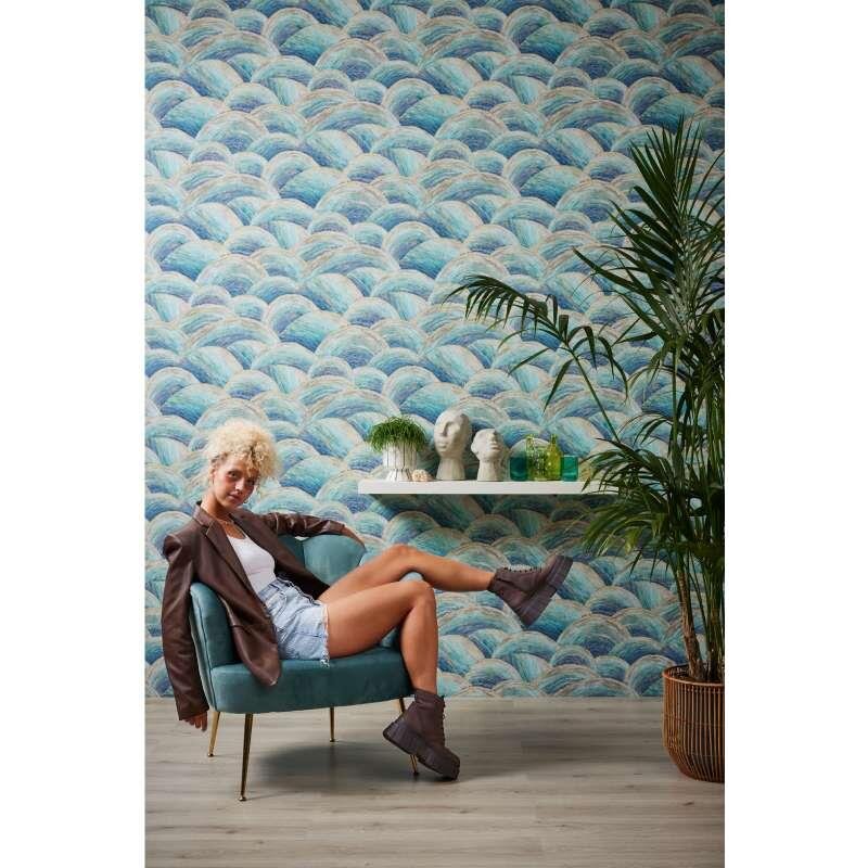 Tapete Blau, Türkis livingwalls Vliestapete (391051)