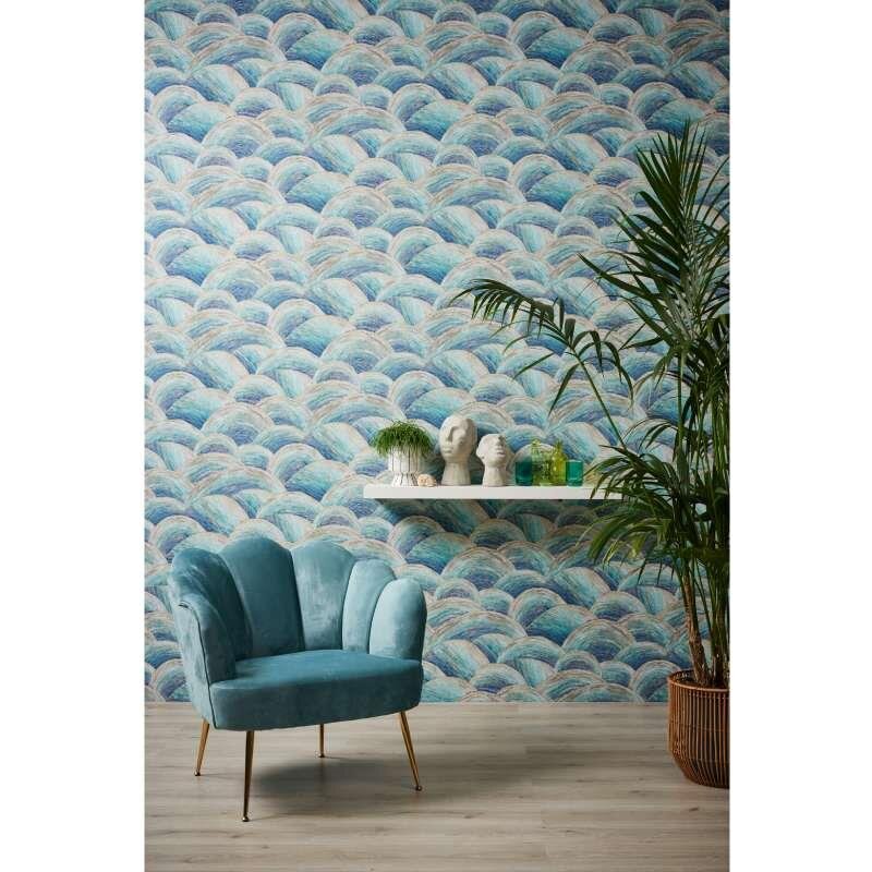 Tapete Blau, Türkis livingwalls Vliestapete (391051)