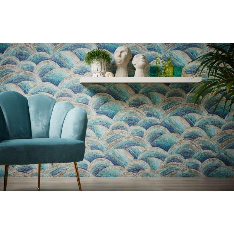 Tapete Blau, Türkis livingwalls Vliestapete (391051)