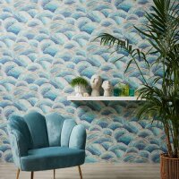 Tapete Blau, T&uuml;rkis livingwalls Vliestapete (391051)
