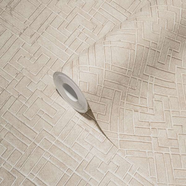 Tapete Beige, Creme, Grau, Silber livingwalls Vliestapete (388282)