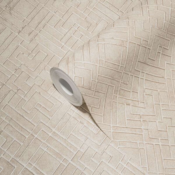 Tapete Beige, Creme, Grau, Silber livingwalls Vliestapete (388282)