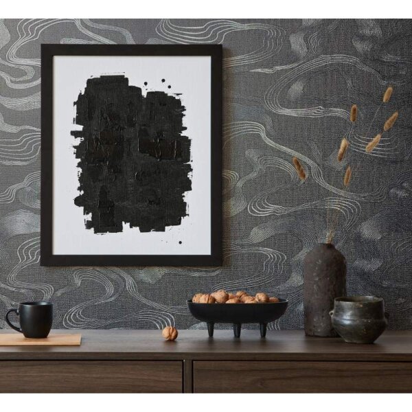 Tapete Schwarz, Anthrazit Marburg Vliestapete (34537)