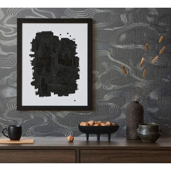 Tapete Schwarz, Anthrazit Marburg Vliestapete (34537)