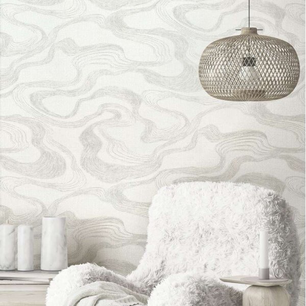 Tapete Grau, Silber, Weiß Marburg Vliestapete (34534)