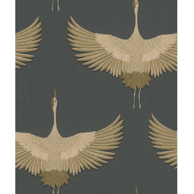 Tapete Schwarz, Anthrazit, Gold, Kupfer Marburg Vliestapete (34532)