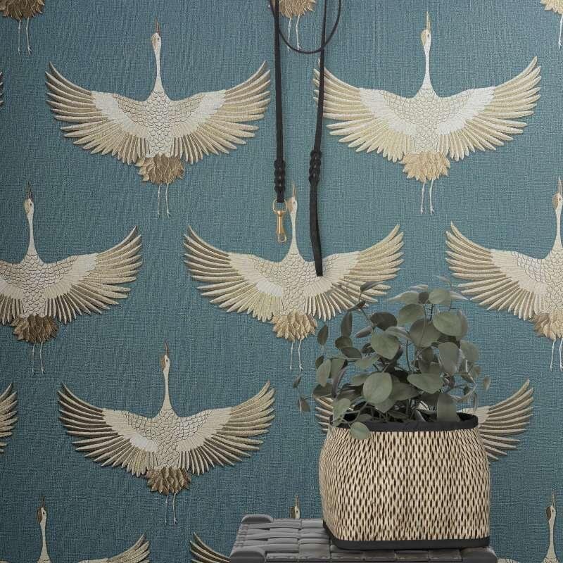 Tapete Beige, Creme, Blau, Braun Marburg Vliestapete (34531)