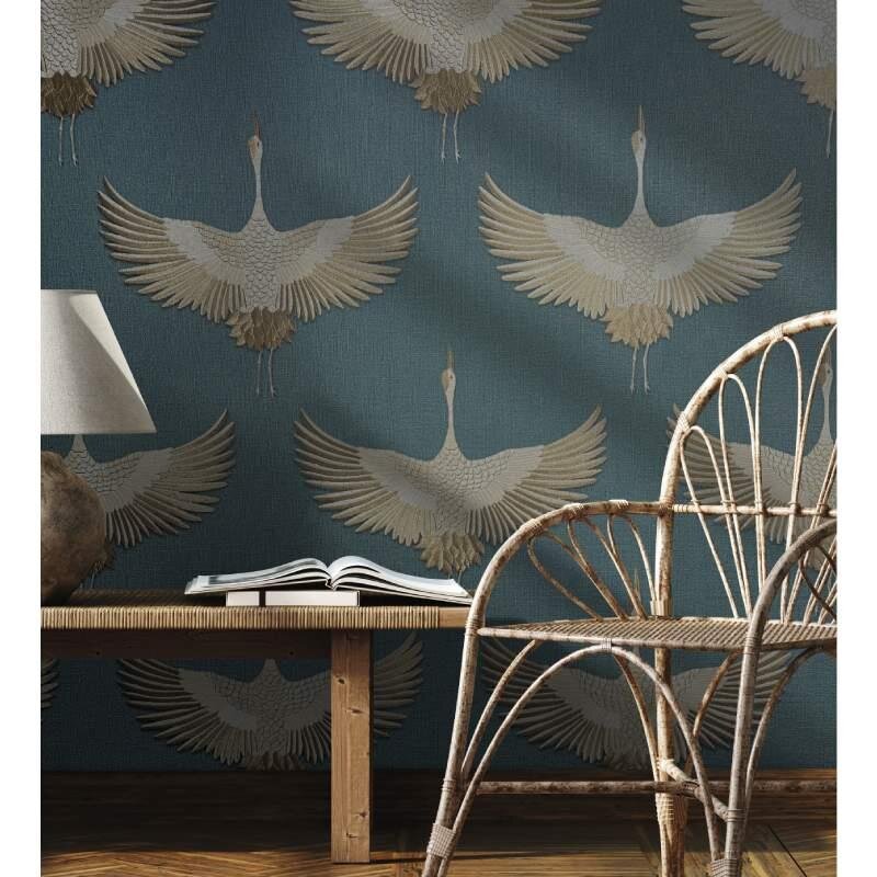 Tapete Beige, Creme, Blau, Braun Marburg Vliestapete (34531)