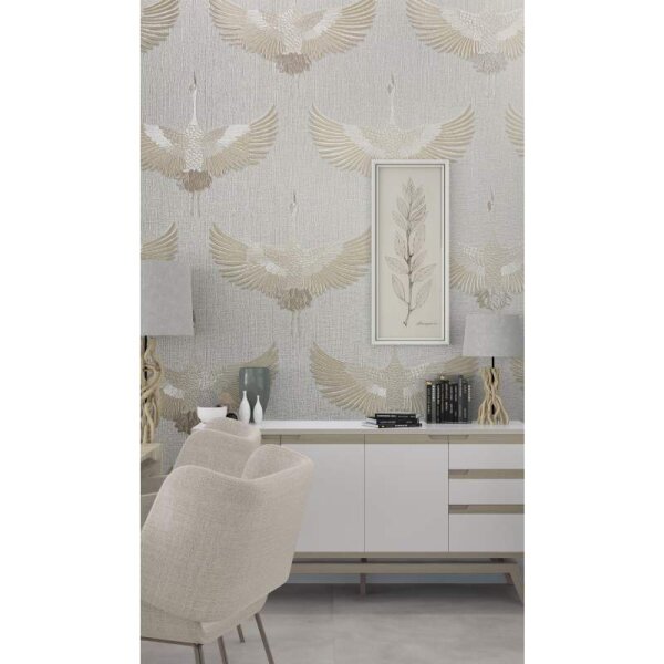 Tapete Beige, Creme, Weiß Marburg Vliestapete (34529)