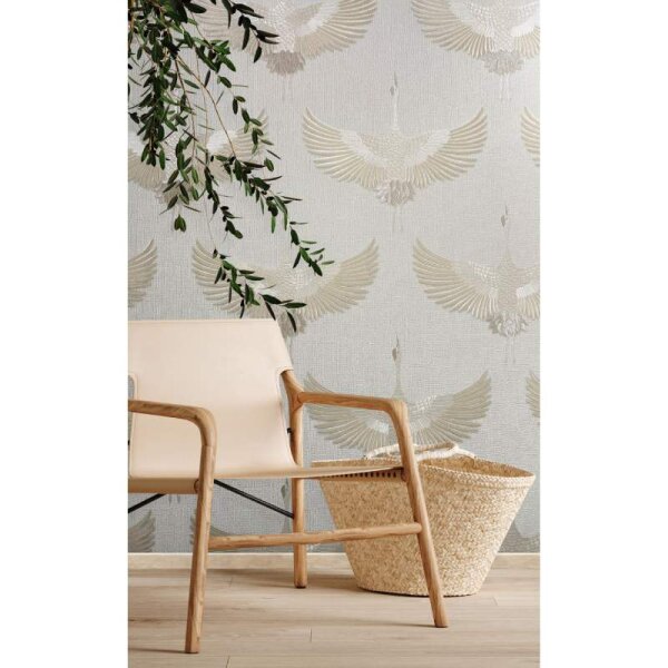 Tapete Beige, Creme, Weiß Marburg Vliestapete (34529)