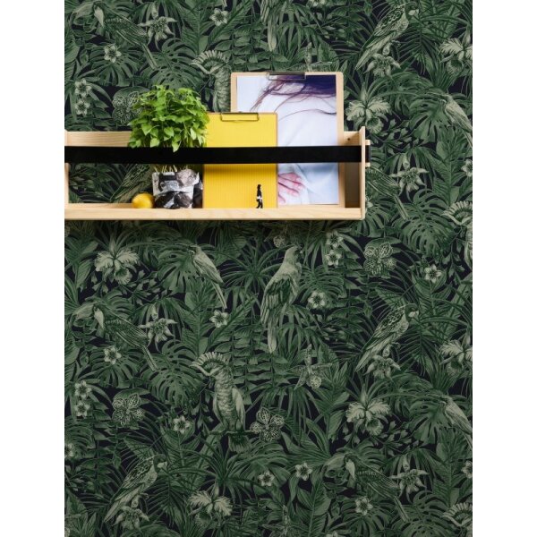 Tapete Grün, Schwarz, Anthrazit AS-Creation Vliestapete (372101)