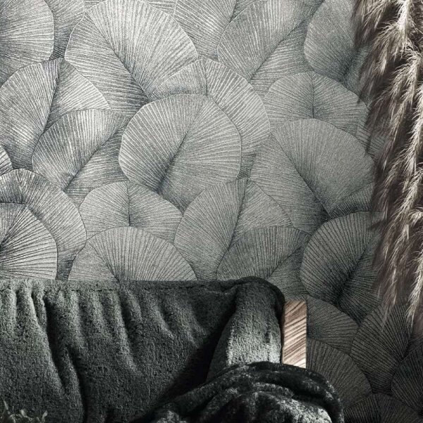 Tapete Grau, Silber, Schwarz, Anthrazit Marburg Vliestapete (34514)