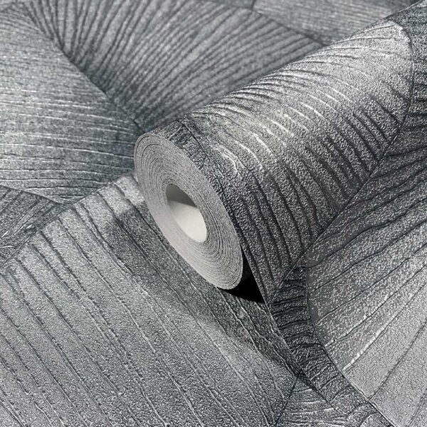 Tapete Grau, Silber, Schwarz, Anthrazit Marburg Vliestapete (34514)