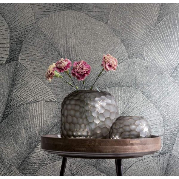 Tapete Grau, Silber, Schwarz, Anthrazit Marburg Vliestapete (34514)