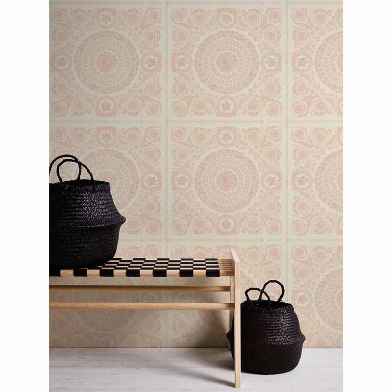 Tapete Beige, Creme, Pastellfarben, Rosa, Rose VERSACE Vliestapete (370556)