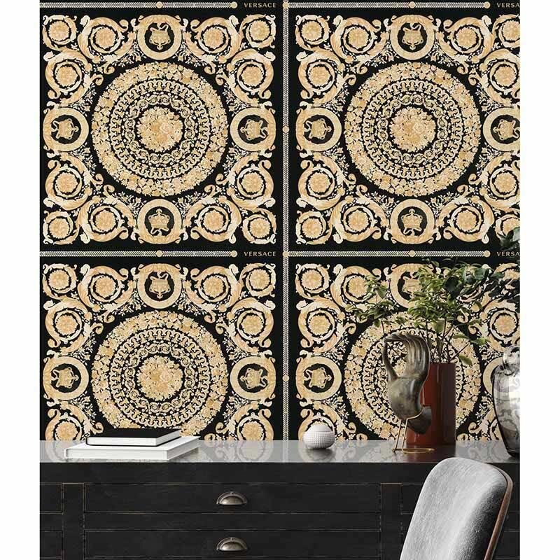 Tapete Gold, Kupfer, Schwarz, Anthrazit VERSACE Vliestapete (370553)