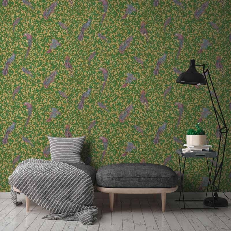 Tapete Gold, Kupfer, Grün VERSACE Vliestapete (370533)