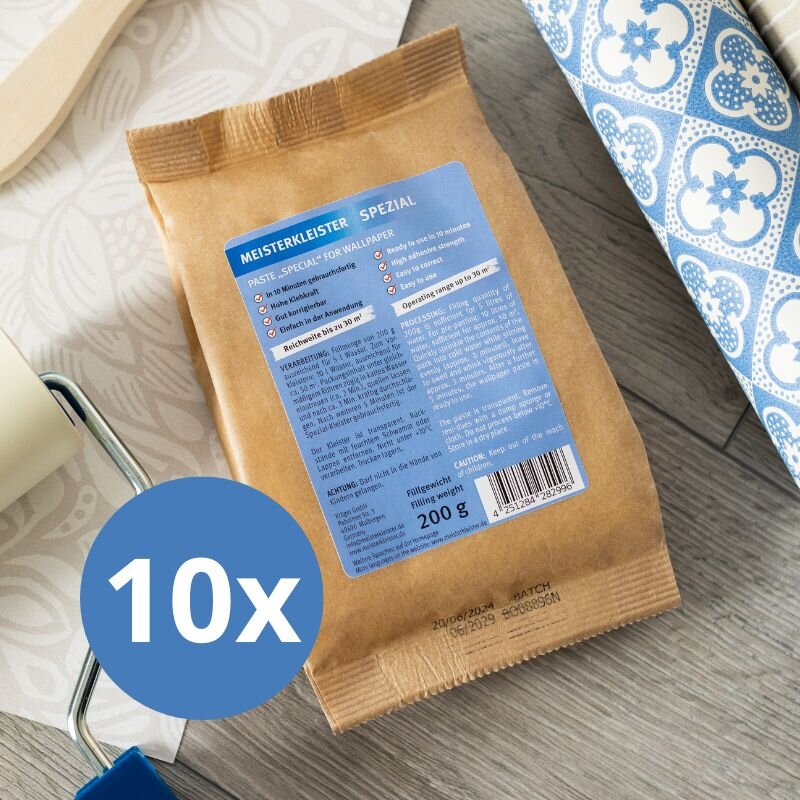 10 x 200 g Meisterkleister Spezial für alle Tapetenarten für 300m² (2 kg)