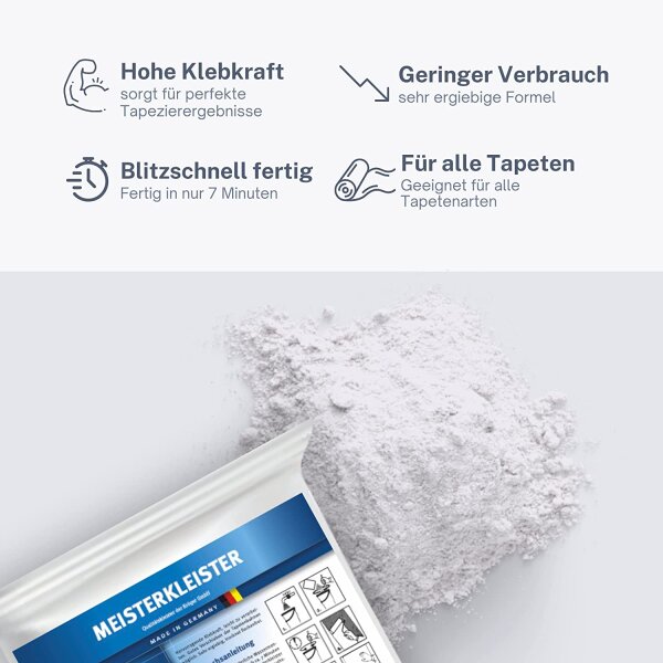 5 x 200 g Meisterkleister Spezial für alle Tapetenarten (1 Kilogram)