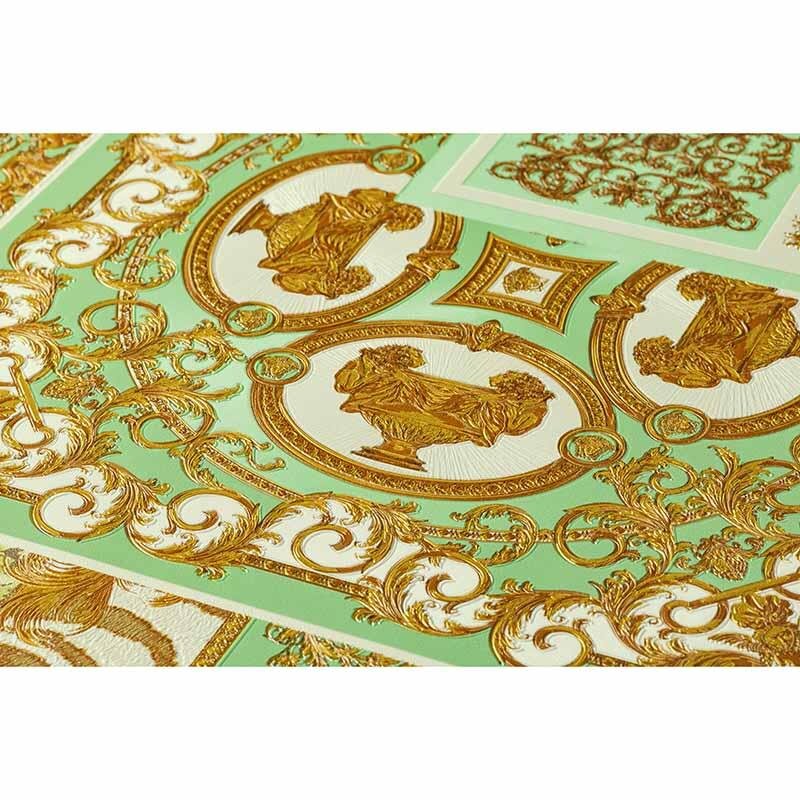 Tapete Gold, Kupfer, Grün, Weiß VERSACE Vliestapete (370482)