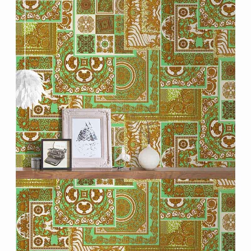 Tapete Gold, Kupfer, Grün, Weiß VERSACE Vliestapete (370482)