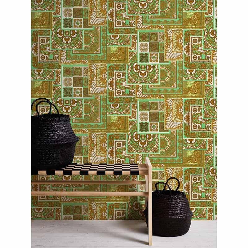 Tapete Gold, Kupfer, Grün, Weiß VERSACE Vliestapete (370482)