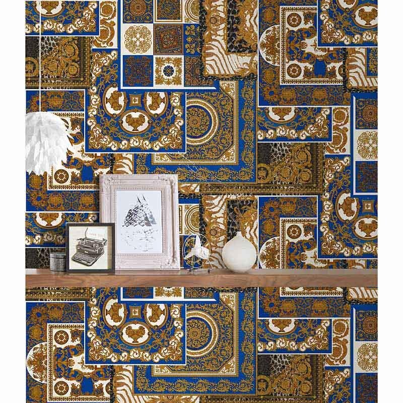 Tapete Blau, Gold, Kupfer VERSACE Vliestapete (370481)