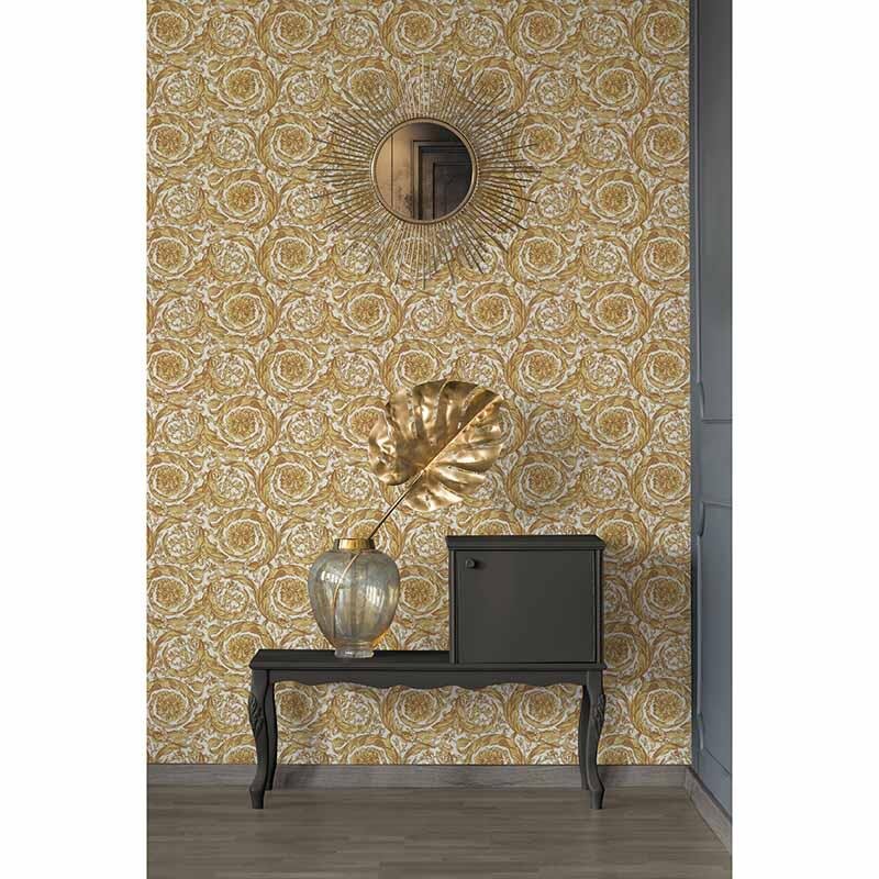 Tapete Gold, Kupfer, Weiß VERSACE Vliestapete (366925)