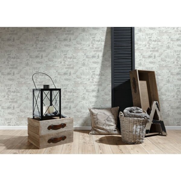 Tapete Beige, Creme, Grau, Silber AS-Creation Vliestapete (369293)