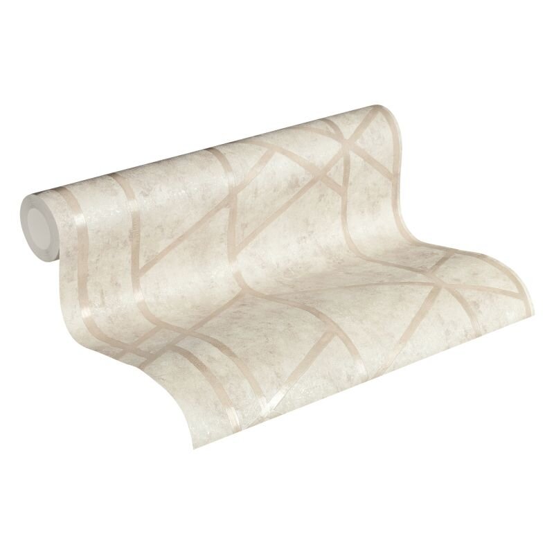 369284 Tapete Beige Creme Grafik Geometrie Art Déco Beton Vliestapete livingwalls