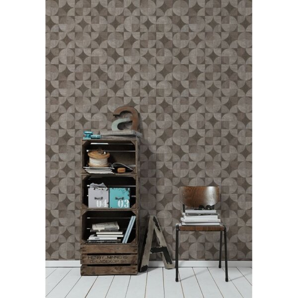 Tapete Braun, Grau, Silber livingwalls Vliestapete (369132)