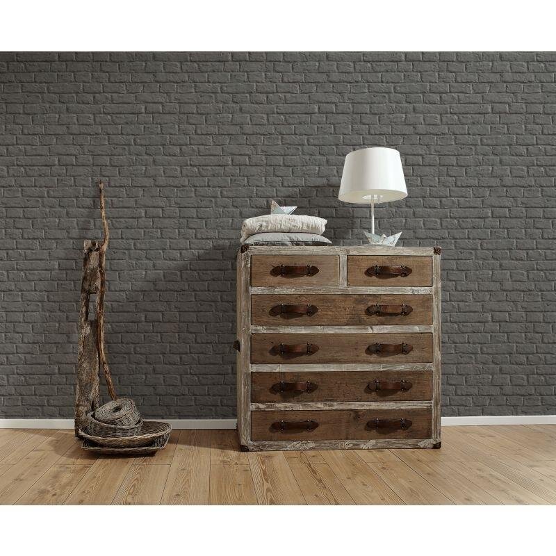 Tapete Schwarz, Anthrazit livingwalls Vliestapete (369121)