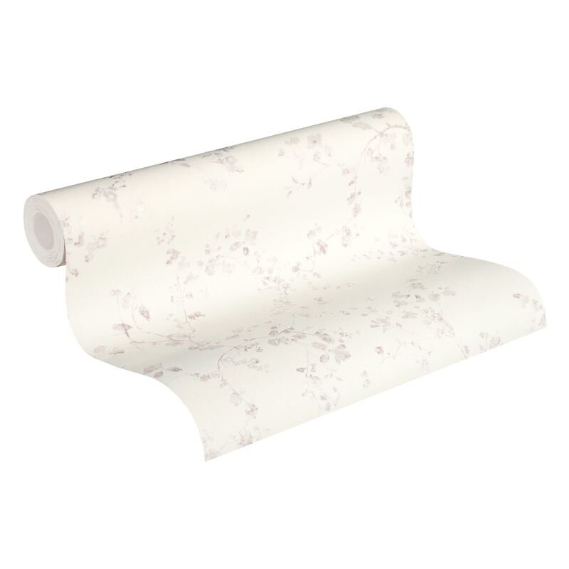 368961 Tapete Rosa Rose Weiß Blumen Floral Blätter Zweige Vliestapete livingwalls