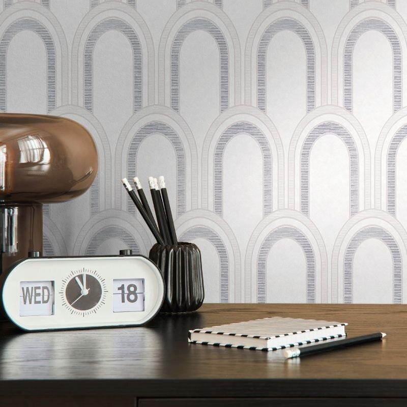 Tapete Grau, Silber, Weiß Architects Paper Vliestapete (391764)