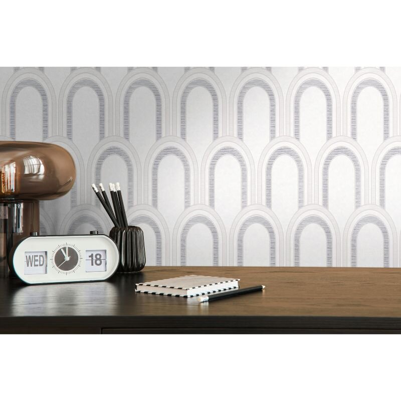 Tapete Grau, Silber, Weiß Architects Paper Vliestapete (391764)