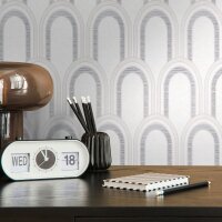 Tapete Grau, Silber, Wei&szlig; Architects Paper...