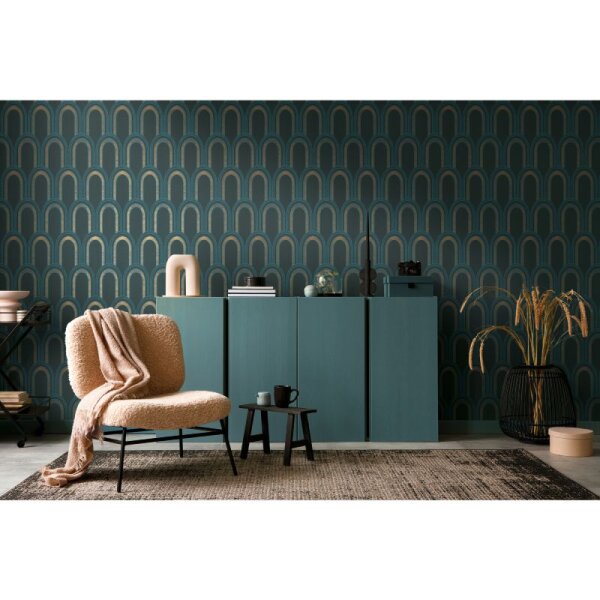 Tapete Blau, Grün, Petrol Architects Paper Vliestapete (391763)