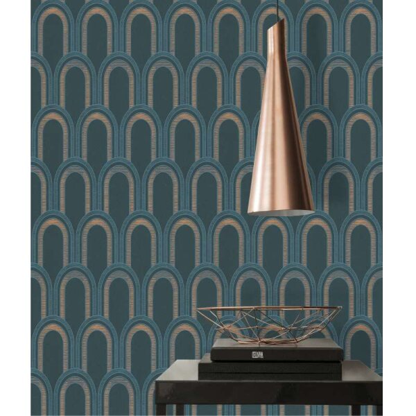 Tapete Blau, Grün, Petrol Architects Paper Vliestapete (391763)