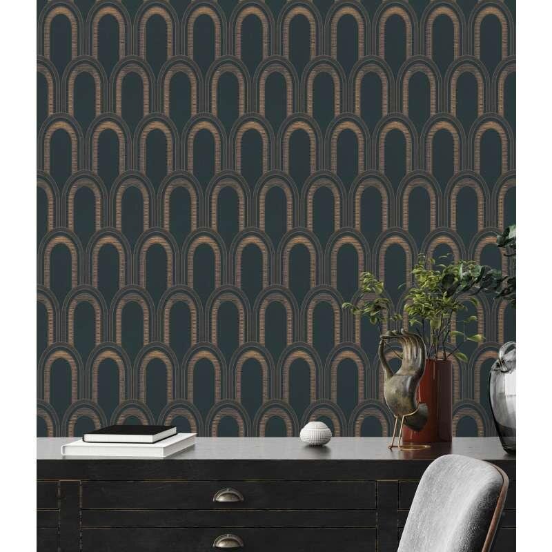 Tapete Schwarz, Anthrazit Architects Paper Vliestapete (391762)