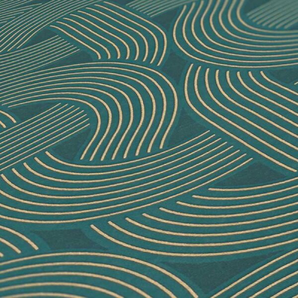 Tapete Blau, Grün, Petrol, Gold Architects Paper Vliestapete (391753)