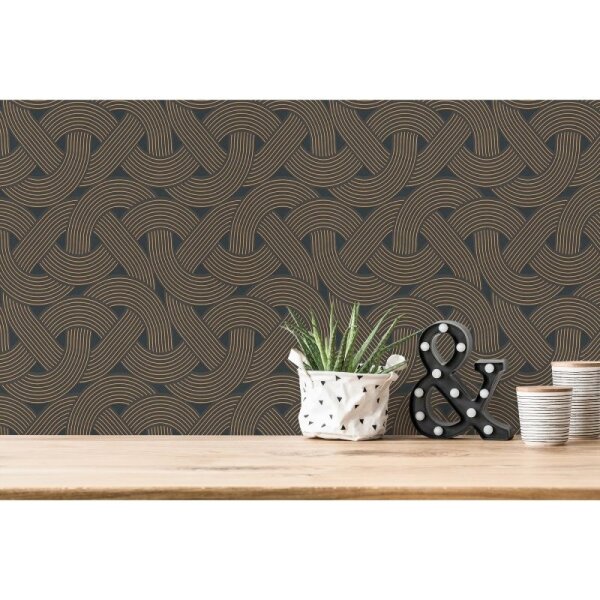 Tapete Schwarz, Gold Architects Paper Vliestapete (391751)